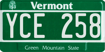 VT license plate YCE258