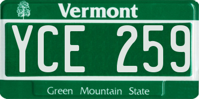 VT license plate YCE259