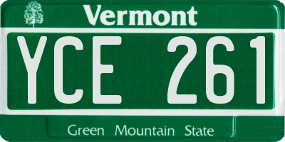 VT license plate YCE261