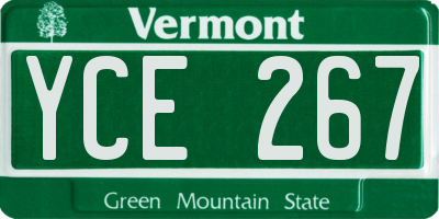 VT license plate YCE267