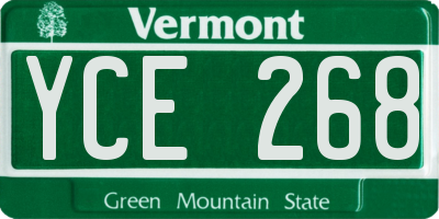 VT license plate YCE268