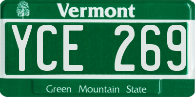 VT license plate YCE269