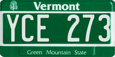 VT license plate YCE273