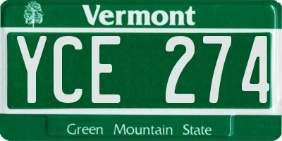 VT license plate YCE274