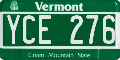 VT license plate YCE276