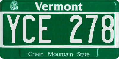 VT license plate YCE278