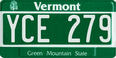 VT license plate YCE279
