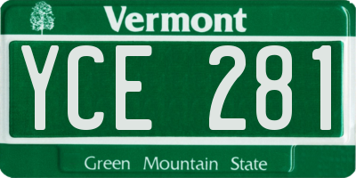 VT license plate YCE281