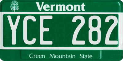VT license plate YCE282