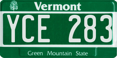 VT license plate YCE283
