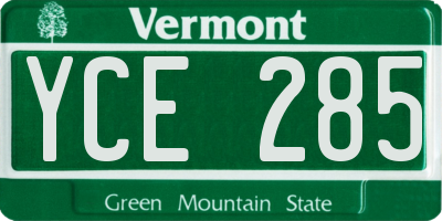 VT license plate YCE285