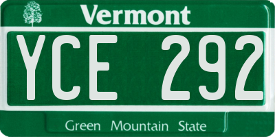 VT license plate YCE292