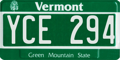 VT license plate YCE294