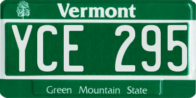 VT license plate YCE295