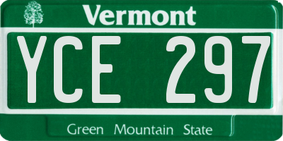 VT license plate YCE297