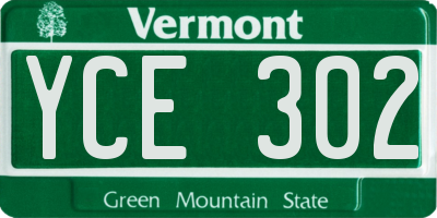 VT license plate YCE302