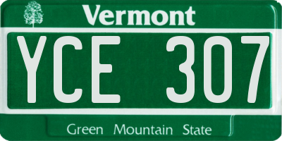 VT license plate YCE307