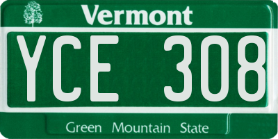 VT license plate YCE308