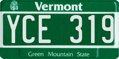 VT license plate YCE319