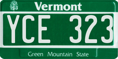 VT license plate YCE323