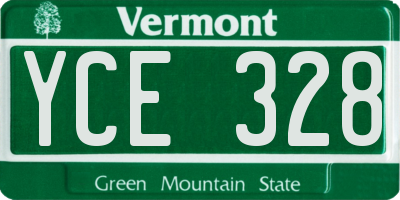VT license plate YCE328