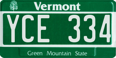 VT license plate YCE334