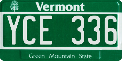 VT license plate YCE336
