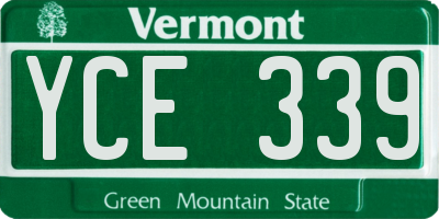 VT license plate YCE339