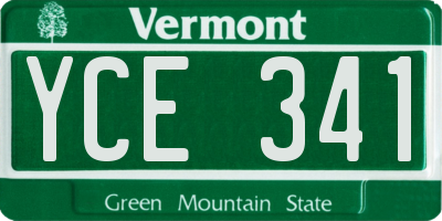 VT license plate YCE341