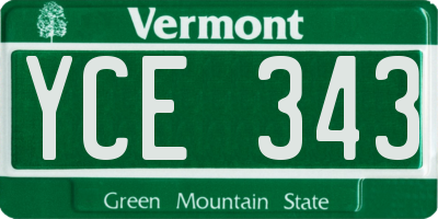 VT license plate YCE343