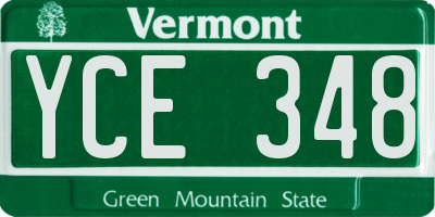VT license plate YCE348