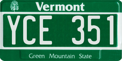 VT license plate YCE351