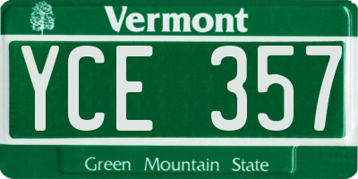 VT license plate YCE357