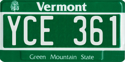 VT license plate YCE361