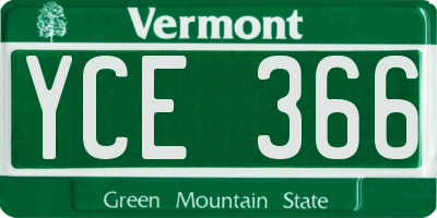 VT license plate YCE366