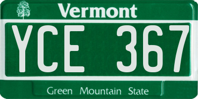 VT license plate YCE367