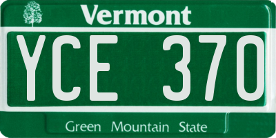 VT license plate YCE370