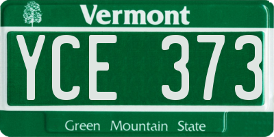 VT license plate YCE373