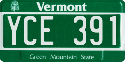 VT license plate YCE391