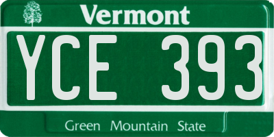 VT license plate YCE393