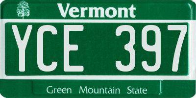 VT license plate YCE397