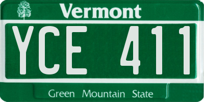 VT license plate YCE411