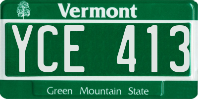 VT license plate YCE413