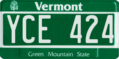 VT license plate YCE424