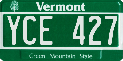VT license plate YCE427