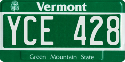 VT license plate YCE428