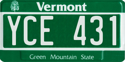 VT license plate YCE431