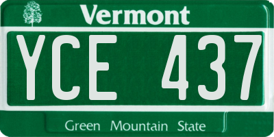 VT license plate YCE437