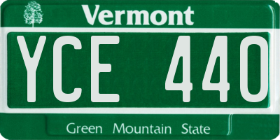 VT license plate YCE440