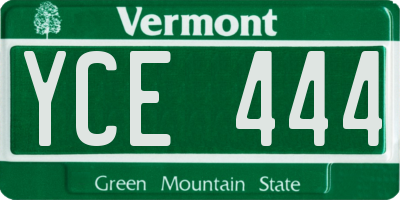 VT license plate YCE444